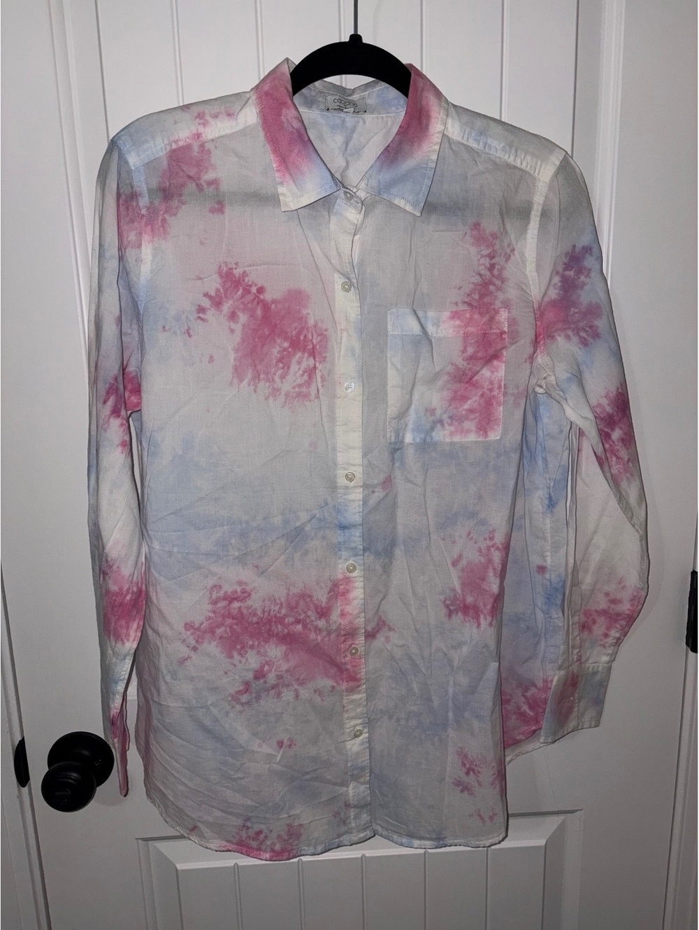 Cabana by Crown & Ivy Women's Small Tie-Dye Cotton Button-Up Shirt